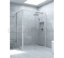 Душевой уголок Vegas Glass ZP+ZPV Novo h2000 120*100 01 01 профиль глянцевый белый, стекло прозрачное