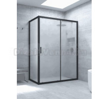 Душевой уголок Vegas Glass ZP+ZPV Novo h2000 130*80 02М 10 профиль матовый черный, стекло сатин