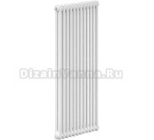 Радиатор стальной трубчатый Irsap Tesi 2 вертикальный, 2 трубы, 12 секций, дизайнерский, нижнее универсальное подключение, стандартный белый код 01 G