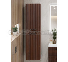 Шкаф-пенал для ванной BelBagno Due 40 подвесной, ручки матовый темный никель, noce