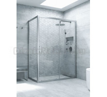 Душевой уголок Vegas Glass ZP+ZPV Novo h2000 130*90 07 01 профиль матовый хром, стекло прозрачное