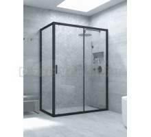 Душевой уголок Vegas Glass ZP+ZPV Novo h2000 140*90 02М 01 профиль матовый черный, стекло прозрачное