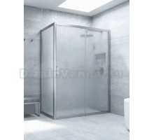 Душевой уголок Vegas Glass ZP+ZPV Novo h2000 140*100 07 10 профиль матовый хром, стекло сатин
