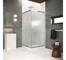 Душевой уголок Vegas Glass ZA Protec 120 04 10 профиль никель, стекло сатин