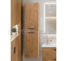 Шкаф-пенал для ванной BelBagno Due 40 подвесной, ручки матовый темный никель, rovere nature