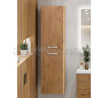 Шкаф-пенал для ванной BelBagno Due 40 подвесной, ручки хром полированный, rovere nature