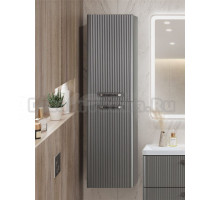 Шкаф-пенал для ванной BelBagno Due 40 подвесной, ручки матовый атласный никель, сатин