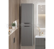 Шкаф-пенал для ванной BelBagno Due 40 подвесной, ручки матовый темный никель, сатин