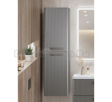 Шкаф-пенал для ванной BelBagno Due 40 подвесной, ручки сатиновый никель, сатин