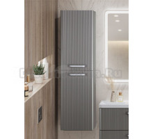 Шкаф-пенал для ванной BelBagno Due 40 подвесной, ручки белые, сатин