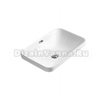 Мебельная раковина SantiLine SL-2109 накладная, глянцевая белая, прямоугольная, фаянс