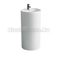 Раковина напольная SantiLine SL-4025 глянцевая белая, круглая, моноблок, фаянс