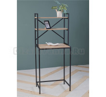 Стеллаж над стиральной машиной Veneda Frida черный, дуб крафт золотой