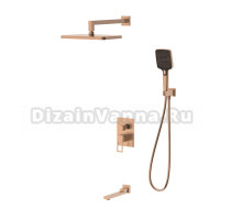 Душевая система для ванны и душа Германия DQ  Dortmund DA1715633 встраиваемая с изливом браш.роз.золото