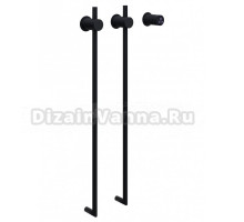 Полотенцесушитель электрический Abber Charme 4002 80x35 см, скрытое подключение, матовый черный, I-образный