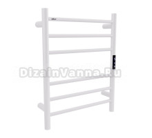 Полотенцесушитель электрический Abber Standard 4606 65x50 см, подключение справа, слева, скрытое подключение справа, матовый белый, лесенка