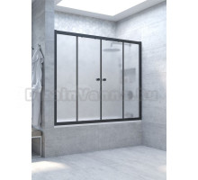Шторка на ванну Vegas Glass Z2V Novo 160 02М 10 профиль матовый черный, стекло сатин