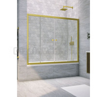 Шторка на ванну Vegas Glass Z2V Novo 160 03 01 профиль матовое золото, стекло прозрачное