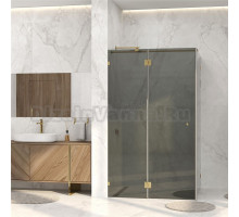 Душевой уголок Wasserkraft Ems 76H10-TG 120х100 см, стекло тонированное, фурнитура золото