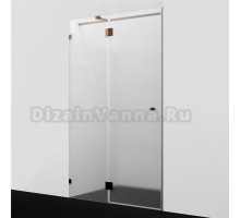 Душевая дверь в нишу Wasserkraft Paar 88H05L-MG 120 см, матовое стекло, фурнитура розовое золото