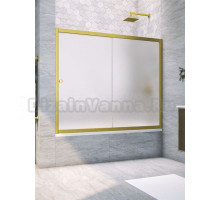 Шторка на ванну Vegas Glass Zv Novo 180 03 10 профиль матовое золото, стекло сатин