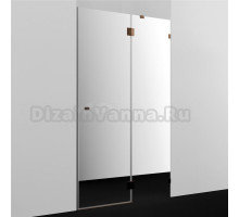 Душевая дверь в нишу Wasserkraft Paar 88H05R-MR 120 см, зеркальное стекло, фурнитура розовое золото