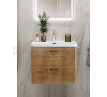 Тумба с раковиной BelBagno Due 50 ручки матовый атласный никель, rovere nature