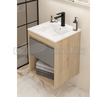 Тумба с раковиной Teymi Vitra 50 дуб, графит