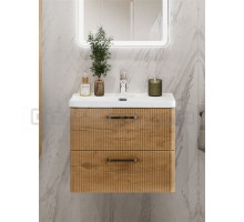 Тумба с раковиной BelBagno Due 50 ручки матовый темный никель, rovere nature