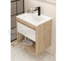 Тумба с раковиной Teymi Vitra 60 дуб, белая