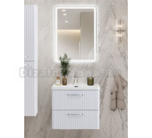 Мебель для ванной комнаты BelBagno Due 50 ручки хром полированный, белый металлик