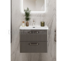 Тумба с раковиной BelBagno Due 50 ручки матовый атласный никель, оружейная сталь