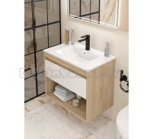 Тумба с раковиной Teymi Vitra 75 дуб, белая