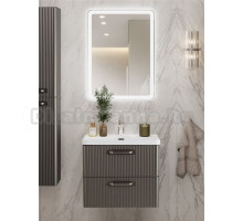 Мебель для ванной комнаты BelBagno Due 50 ручки матовый атласный никель, оружейная сталь