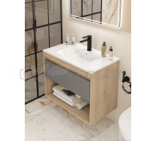 Тумба с раковиной Teymi Vitra 80 дуб, графит