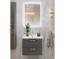 Мебель для ванной комнаты BelBagno Due 50 ручки хром полированный, оружейная сталь