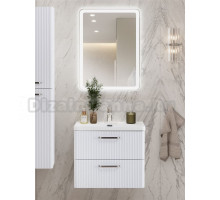 Мебель для ванной комнаты BelBagno Due 60 ручки матовый атласный никель, bianco lucido