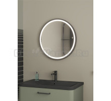 Зеркало круглое Veneciana Tibr 60 см, с подсветкой, бесконтактный сенсор, черное