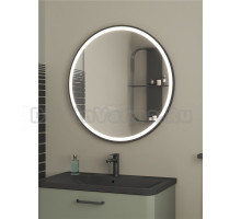 Зеркало круглое Veneciana Tibr 80 см, с подсветкой, бесконтактный сенсор, черное