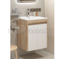 Тумба с раковиной Teymi Netta 50 дуб, белая