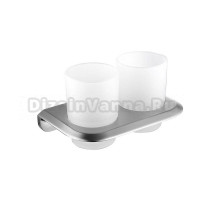 Стакан для ванной Abber Nord AA1557SP настенный, сталь, стеклянный, двойной