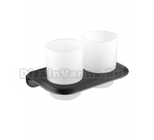 Стакан для ванной Abber Nord AA1557NG настенный, никель, стеклянный, двойной