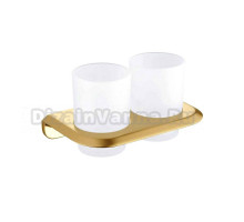 Стакан для ванной Abber Nord AA1557G настенный, золото, стеклянный, двойной