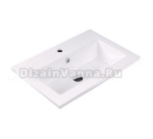 Мебельная раковина Florentina Серена накладная, глянцевая белая, прямоугольная, литьевой мрамор