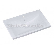 Мебельная раковина Florentina Анита 80 накладная, глянцевая белая, прямоугольная, литьевой мрамор