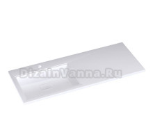 Раковина над стиральной машиной Florentina Беллиссимо 100L глянцевая белая, прямоугольная, литьевой мрамор, со столешницей справа, с кронштейном