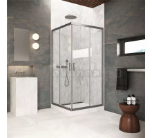 Душевой уголок Vegas Glass ZA Protec 120 11 01 профиль оружейная сталь, стекло прозрачное