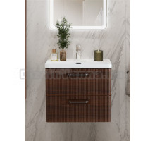 Тумба с раковиной BelBagno Due 60 ручки матовый темный никель, noce