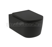 Унитаз подвесной Kludi RESA S 27WCSET39 безободковый, с микролифтом, черный матовый
