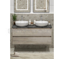 Тумба под раковину со столешницей BelBagno Kraft 120 подвесная,  для двоих, 2 ящика, rovere galifax bianco